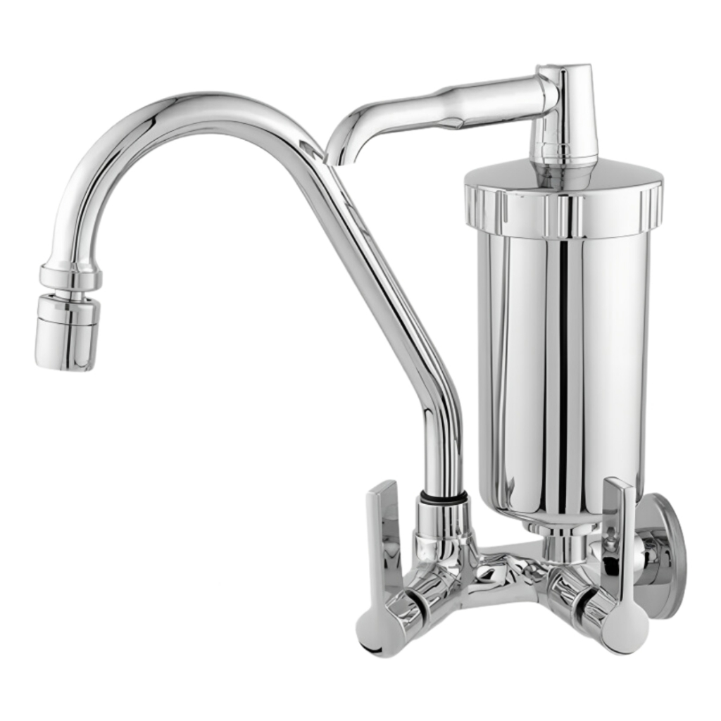 Torneira Bica Móvel Parede Metal Com Filtro Cromada 100% Corpo Metal