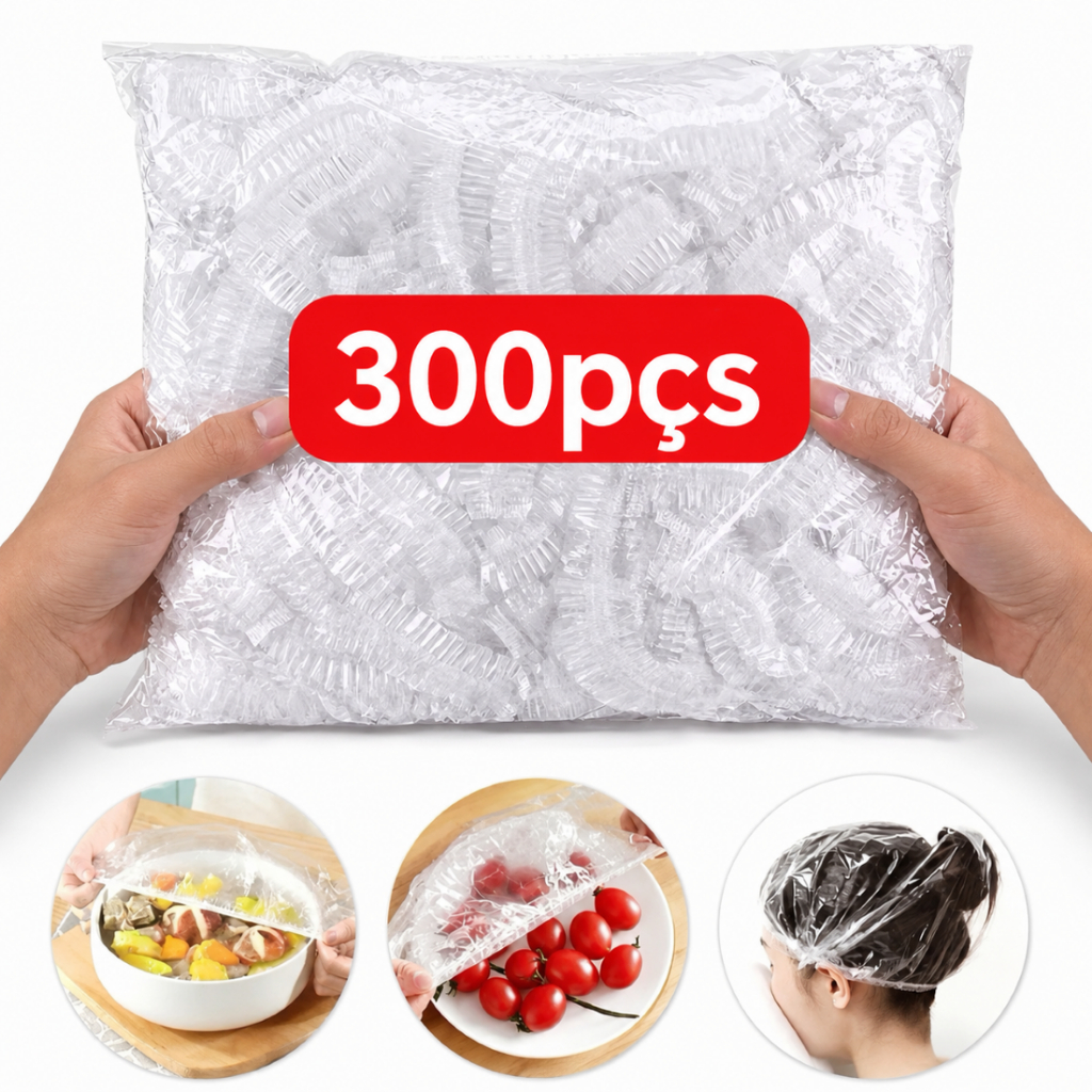 KIT 100/200/300 Tampas De Plástico Descartável Para Alimento