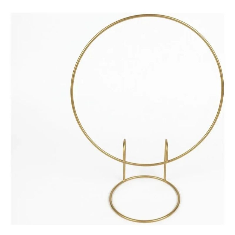 Mini Arco Painel Redondo Suporte para Decoração Festa Dourado 50x50cm