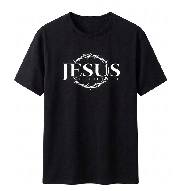 Camiseta Religiosa de Manga Curta Respirável, Confortável e Estilosa, Absorvente de Suor para Festas e Passeios