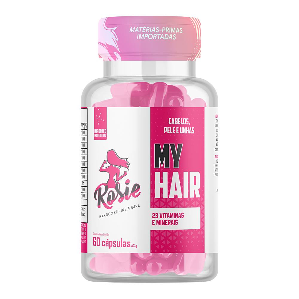 My Hair Cabelos, Pele e Unhas, Fortalecimento, Beleza e Bem-Estar 60 Cápsulas - Rosie