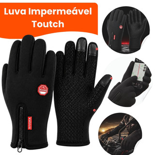 Luva Moto Motoqueiro Térmica Impermeável Frio Touch Celular Esportes Trilha Antiderrapante Unissex