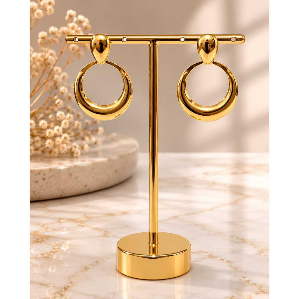Brincos Feminino Em Aço Inoxidavel Dourado Antialérgico Não Escurece Moderno Elegante Duravel