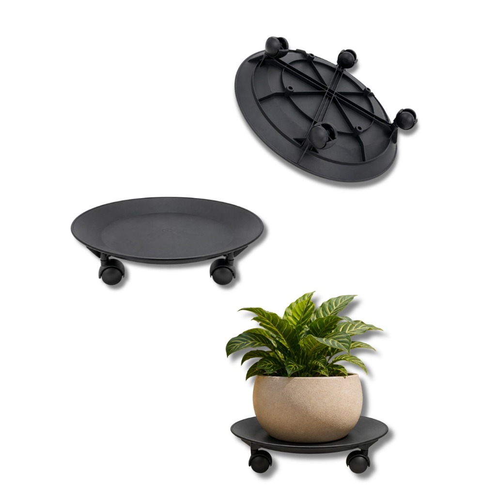 Suporte Resistente Com Rodinhas Para Vaso De Plantas 30cm