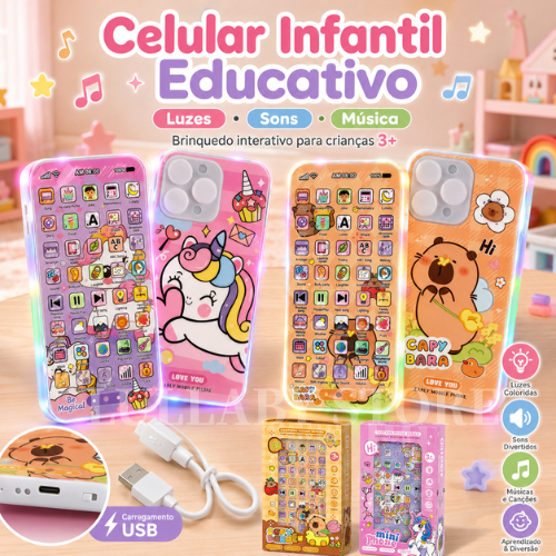 Brinquedo de Celular Infantil Musical aprendizagem oral kids educational toys (Inglês)