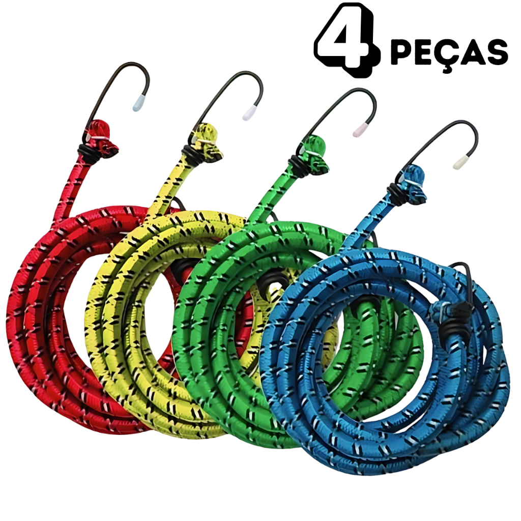 Corda Elástica Para Bagageiro Cordas de 1,20mt Para Moto ou Bike Resistente Extensora