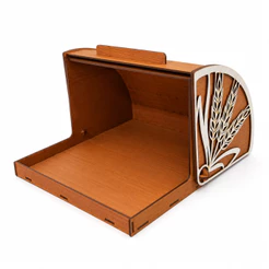 Porta Pão Cesto de Pães Organização Tampa Retrátil Caixa de Pão Grande Cozinha 34x31x19cm