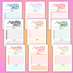 2 Miolos de Agenda 2027 com Capa / 1DPP ou 2PP - Diversas Cores