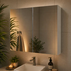 ESPELHEIRA DE BANHEIRO NATURE 90CM ESTILARE ESP4031 BRANCO LS