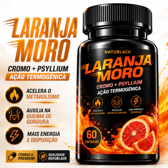 Laranja Moro Cromo Psyllium Ação Termogênica 60 Cápsulas - ENVIO EM 24 HORAS