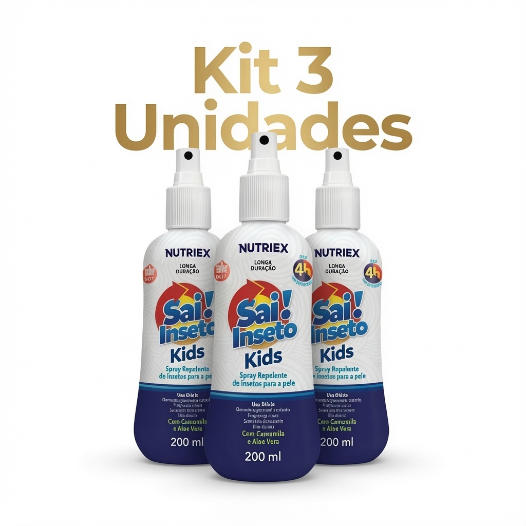 Spray Repelente Insetos Sai Inseto Family  Kids 4Hrs 200ml Nutriex - Kit C/3