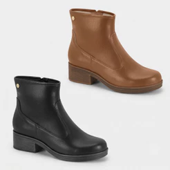 Bota Feminina Moleca Cano Curto Salto Médio Bloco Original