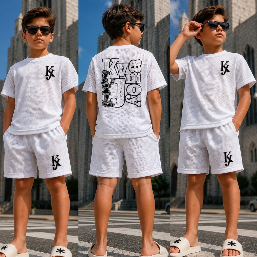 Conjunto Infantil Masculino Camisa Bermuda Verao Juvenil do 2 aos 12 anos Dry Fit Roupa Esportiva