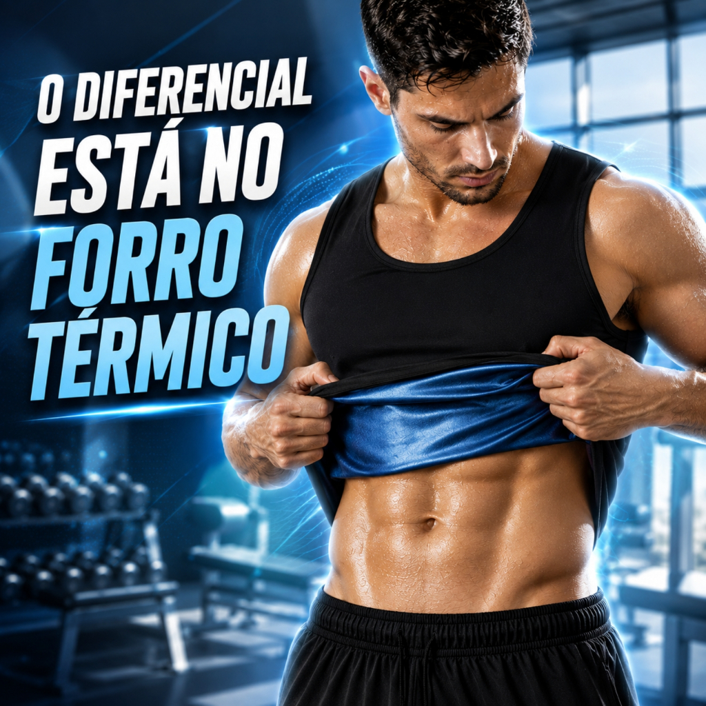 Regata Térmica Masculina Efeito Sauna Neoprene Compressão Modeladora Academia Treino Queima Calorias