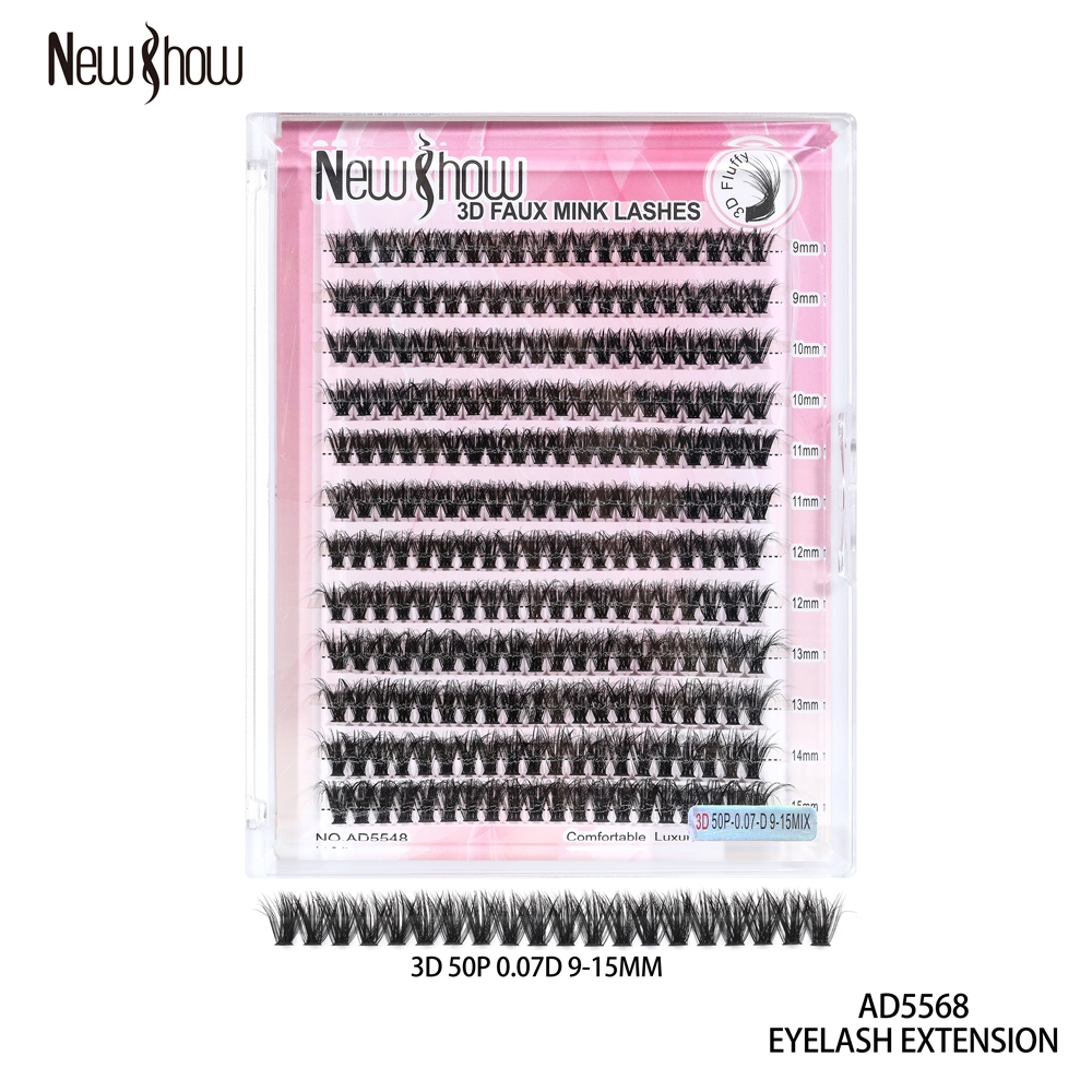 New Show 240/144Cílios Postiços Tufo Volume 30P/40P/50P 3D Curl Mix 9-15mm - Extensão Profissional · foto 2
