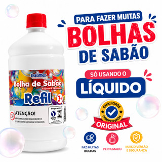 Refil Para Bolha De Sabão Líquido Bubble Atóxica E Perfumada- Escolha A Quantidade
