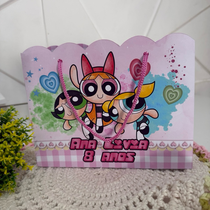 SACOLINHAS PERSONALIZADAS MENINAS SUPER PODEROSAS - LEMBRANCINHA (PEGUE E MONTE) - KIT FESTA