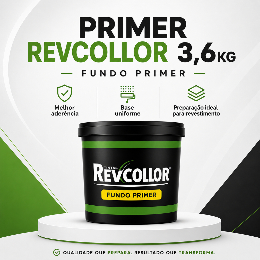 Primer Revcollor Preparador de Superfície Antes da Pintura Pronto Uso Qualidade 3,6KG