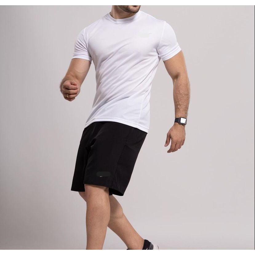 Conjunto Masculino Drifit Camiseta e Short Esportivo Academia Corrida Futebol Treino Fitness
