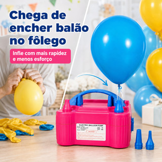 Inflador Compressor Bomba Elétrico Encher Balão Bexiga Festa 110V