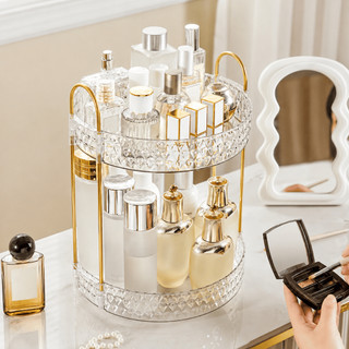 Organizador de Maquiagem Giratório – Suporte Multiuso 2/3 Andares p/ Cosméticos e Perfumes
