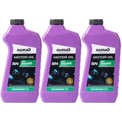 Kit 3L Óleo De Motor 5W40 API SN Sintético Radnaq 1 Litro