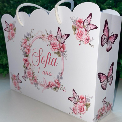 Sacolinha JARDM BORBOLETAS Personalizado Sacolinha Lembrancinha Aniversário JARDIM PEGUE E MONTE