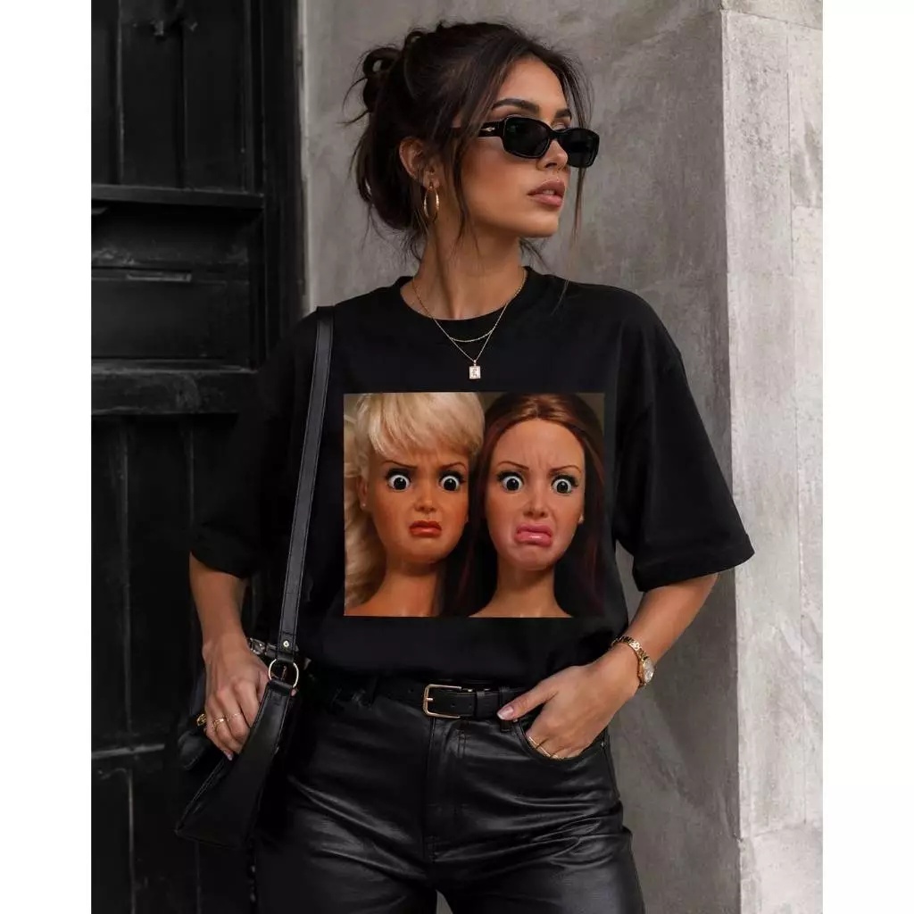 Camiseta Meme Feminina Masculina 100% Algodão Camisa Engraçada Bonecas Reação Viral