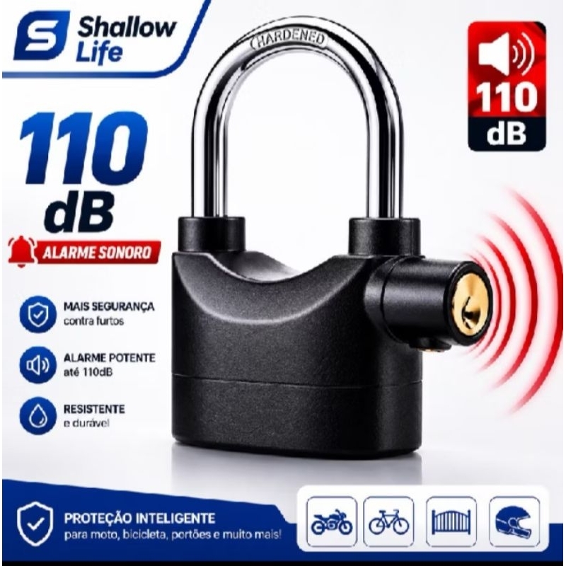 Cadeado com Alarme Sonoro de 110dB para Máxima Segurança