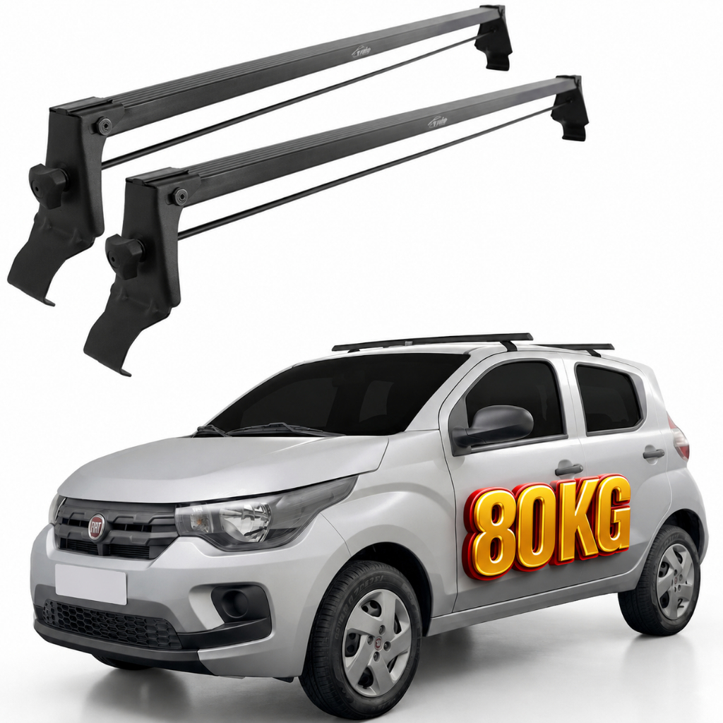Rack De Teto Bagageiro Carro Mobi 4 Portas 2016 A 2025 Vhip Preto