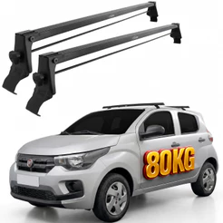 Rack De Teto Bagageiro Carro Mobi 4 Portas 2016 A 2025 Vhip Preto