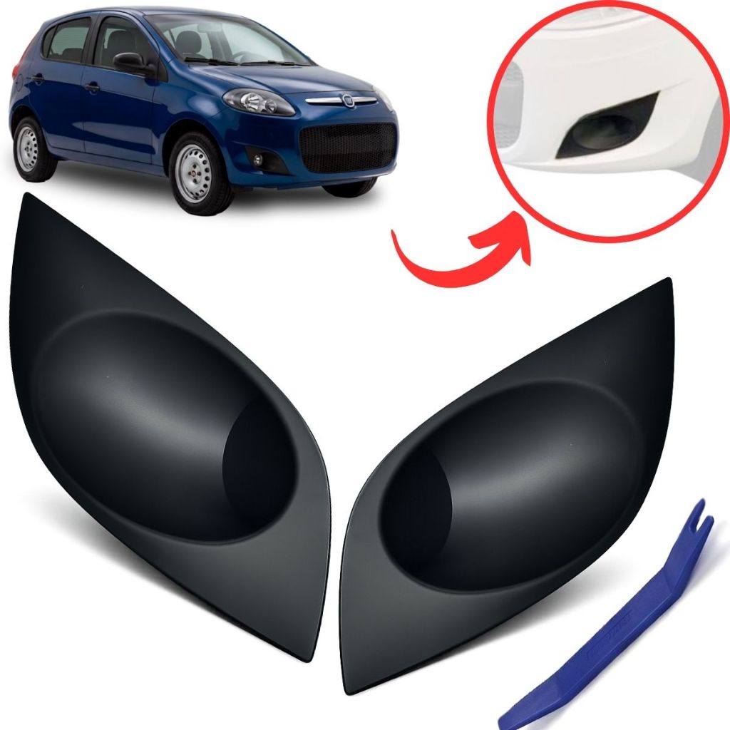 Par Moldura Grade Do Farol Milha Acabamento Para Fiat Palio Attractive 2012 Até 2018 Todos