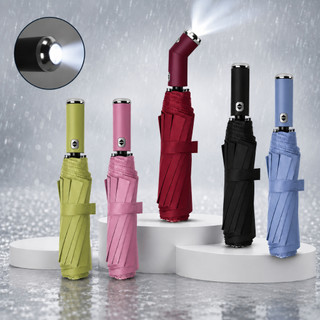 122 - Guarda Chuva Automático Liso/Sem Estampa Grande com Lanterna