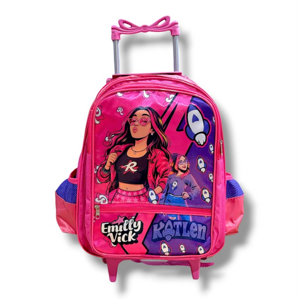 Mochila Rodinha Infantil Emily Vick Masculina Feminina Escolar Juvenil Reforçada - Envio Imediato