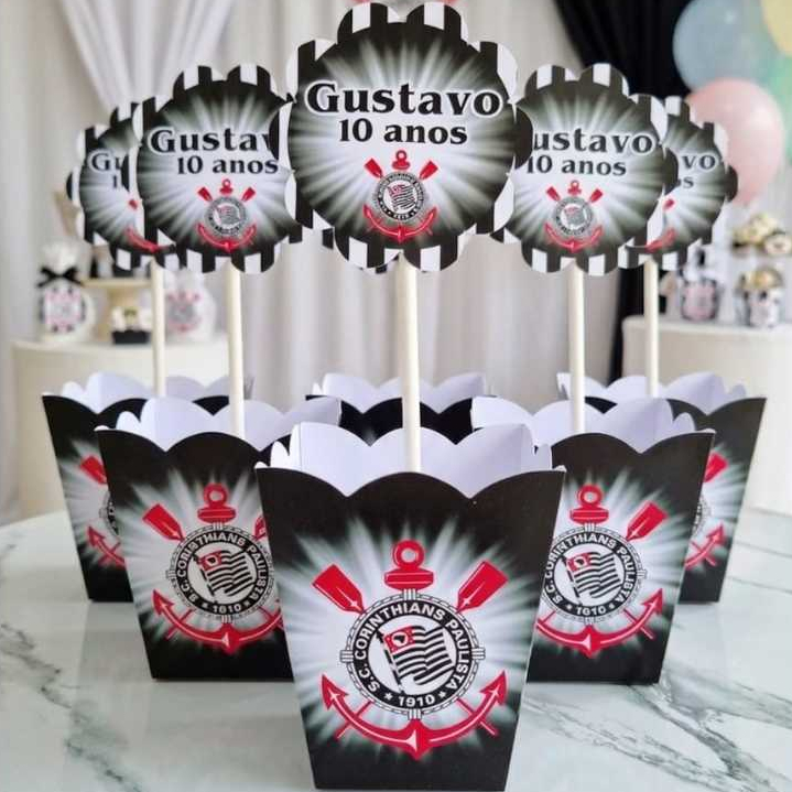 Cachepo - centro de mesa personalizado corinthians -futebol -Lembrancinhas-Pegue e Monte