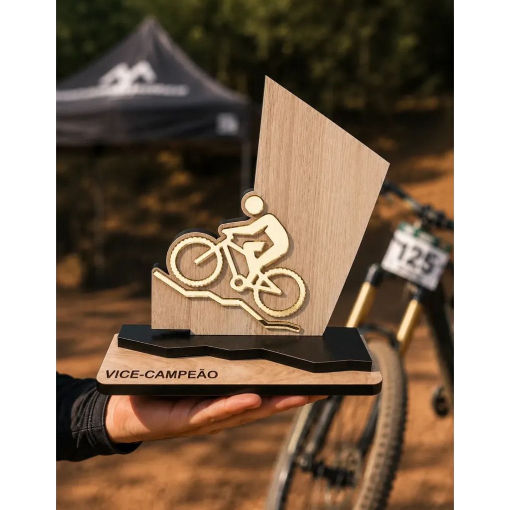 Prova Mtb de Bike Troféu Vice Campeão mdf 1461