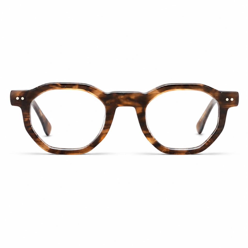 armaçao hexagonal 100% acetato armação premium, estilo retrô, unissex, leve e elegante.