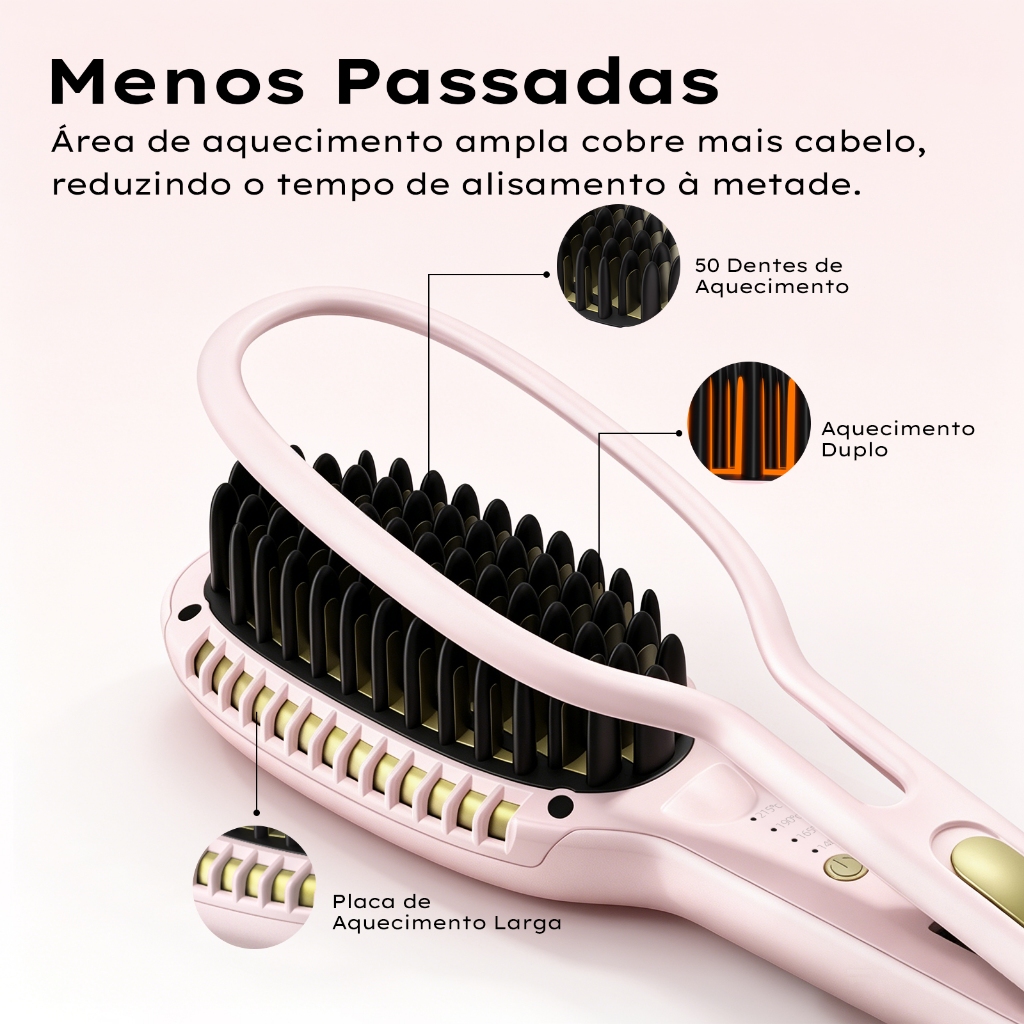 Escova Alisadora Gokoco com placas de íons — foto 3