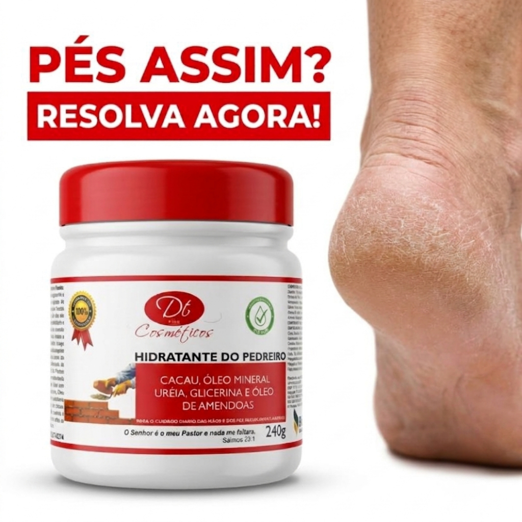 Hidratante Para Pés Rachados Creme Calcanhar Seco Reparação Intensiva