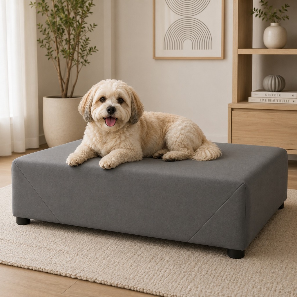 Cama caminha Pet Box Sem Cabeceira Cachorro Gato Porte pequeno E Medio Tecido Suede -2 tamanhos