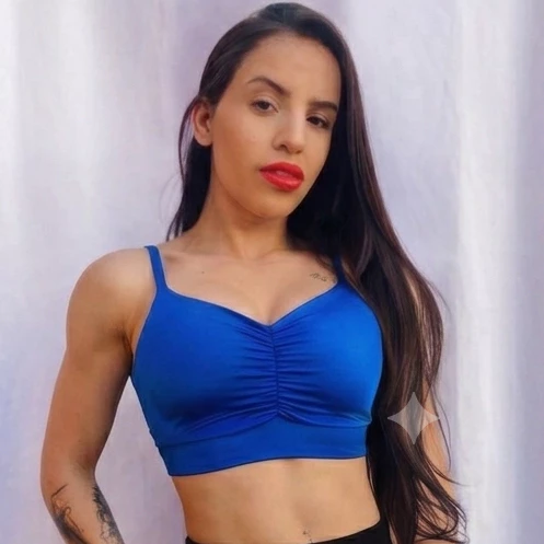 Top Cropped Fitness Feminino Avulso De  Alta Compressão  Corrida treino Academia — imagem 1
