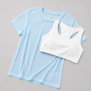 Blusa Tule Feminina Manga Curta Transparente Academia Fitness Treino Camiseta Leve Respirável Plus S