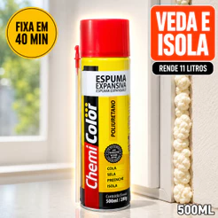 Espuma Expansiva Poliuretano 500ml Veda Preenche e Isola Fresta Porta Janela e Ar Condicionado