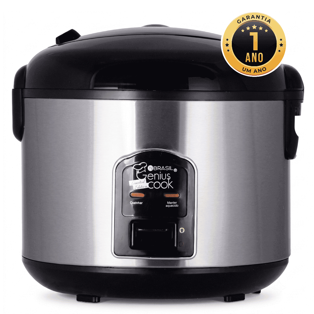 Panela de Arroz Elétrica 10 Xícaras Inox com Vaporizador de Legumes a Vapor 1.8L - In Brasil