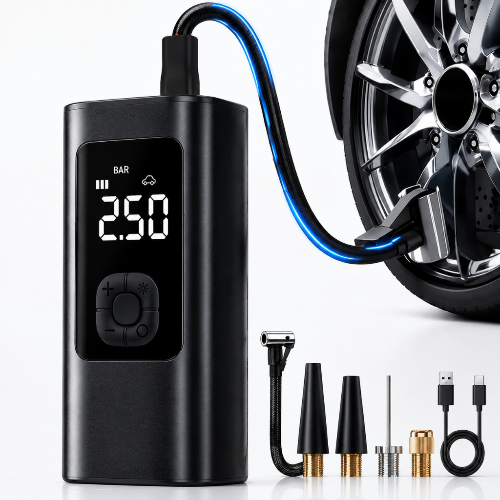 Portable Digital Air Pump Compressor Inflator Multi-function Rechargeable Car Calibrator M6