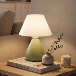 *Novas Cores* - Abajur de Cerâmica Gota com Cúpula Decoração Quarto Sala Escritório