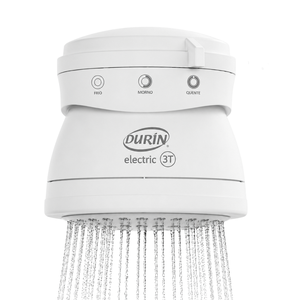 Ducha Chuveiro Elétrico Para Banho 3 Temperaturas 3200W / 4400W / 5400W - 220V / 127V Branco Durín