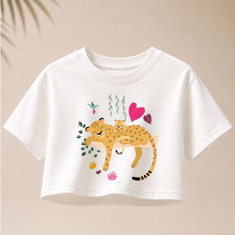 Cropped Infantil Oversized Menina  Estampado Moda Verão Confortável