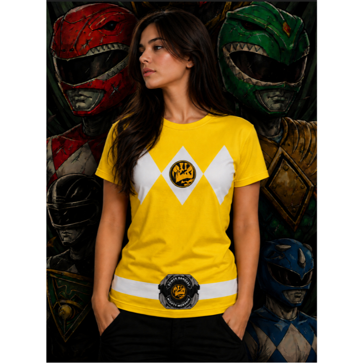 Camiseta Feminina Adulto E Infantil Power Rangers Desenho Personagens Estampado Go Rangers