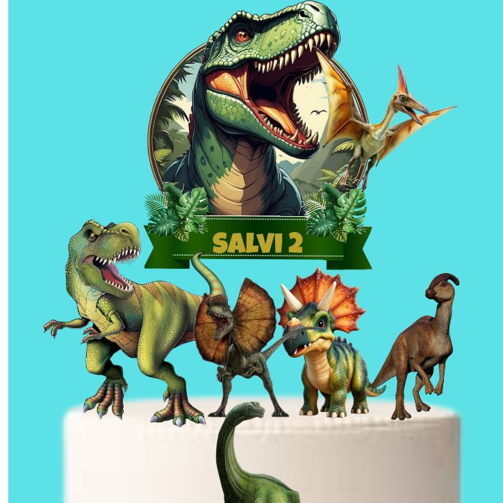 TOPO DE BOLO -PERSONALIZADO-ANIVERSÁRIO-MÊSVERSÁRIO-- INFANTIL-DECORAÇÃO- DINOSSAUROS -ENVIO RÁPIDO